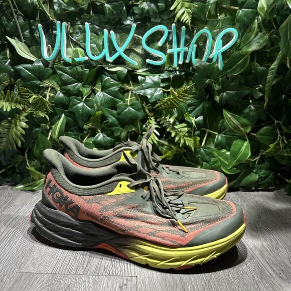Hoka One One Mens Speedgoat 5 1123159 TFST Green Running Shoe Sneaker Sz 12.5 EE main image 9